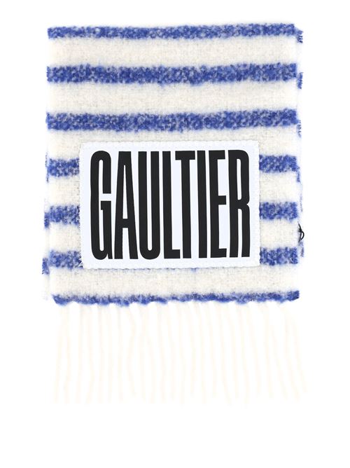 Blue/white alpaca wool-blend scarf JEAN PAUL GAULTIER | 24/30-U-EC037PC5480150